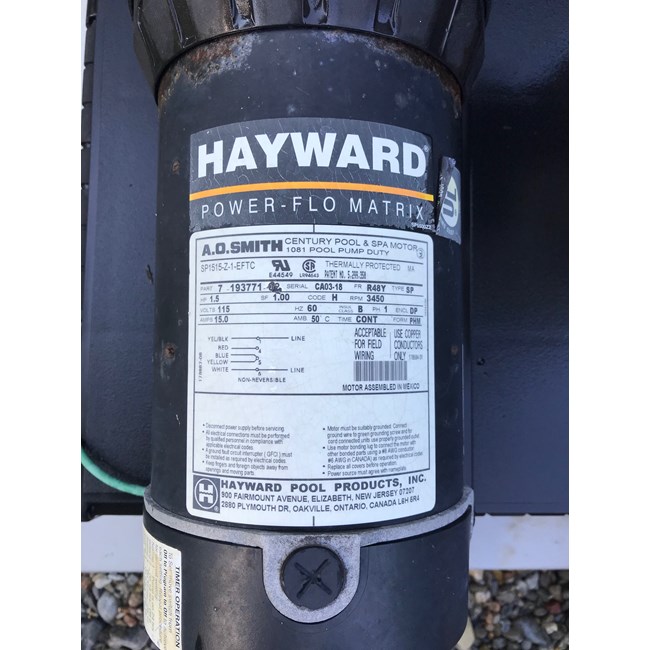 Hayward Motor 1.5 HP w/ Switch - SPX1515Z1E - INYOPools.com