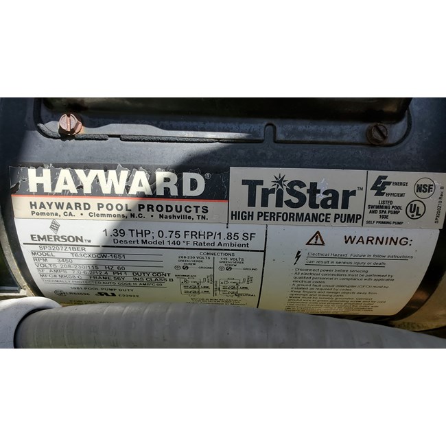 Hayward TriStar 3/4 HP, Energy Efficient, Full Rated Pump - W3SP3207EE