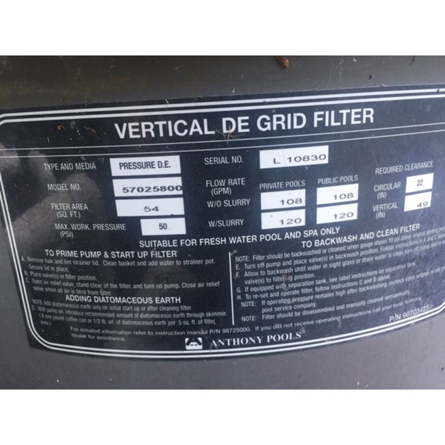 Val-Pak Products Wal-Pak Anthony Apollo DE Filter Complete Grid Assembly VA-52, 2" - 004794 | V34-143