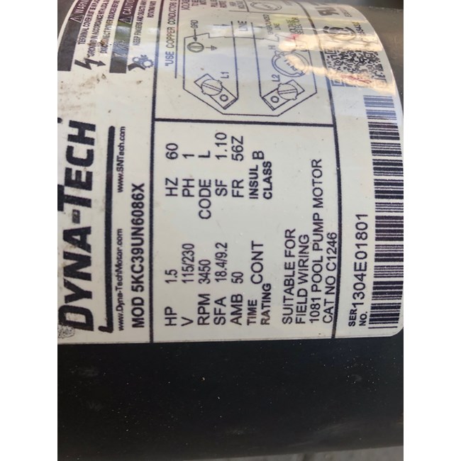 1081 Pool Pump Motor Manual