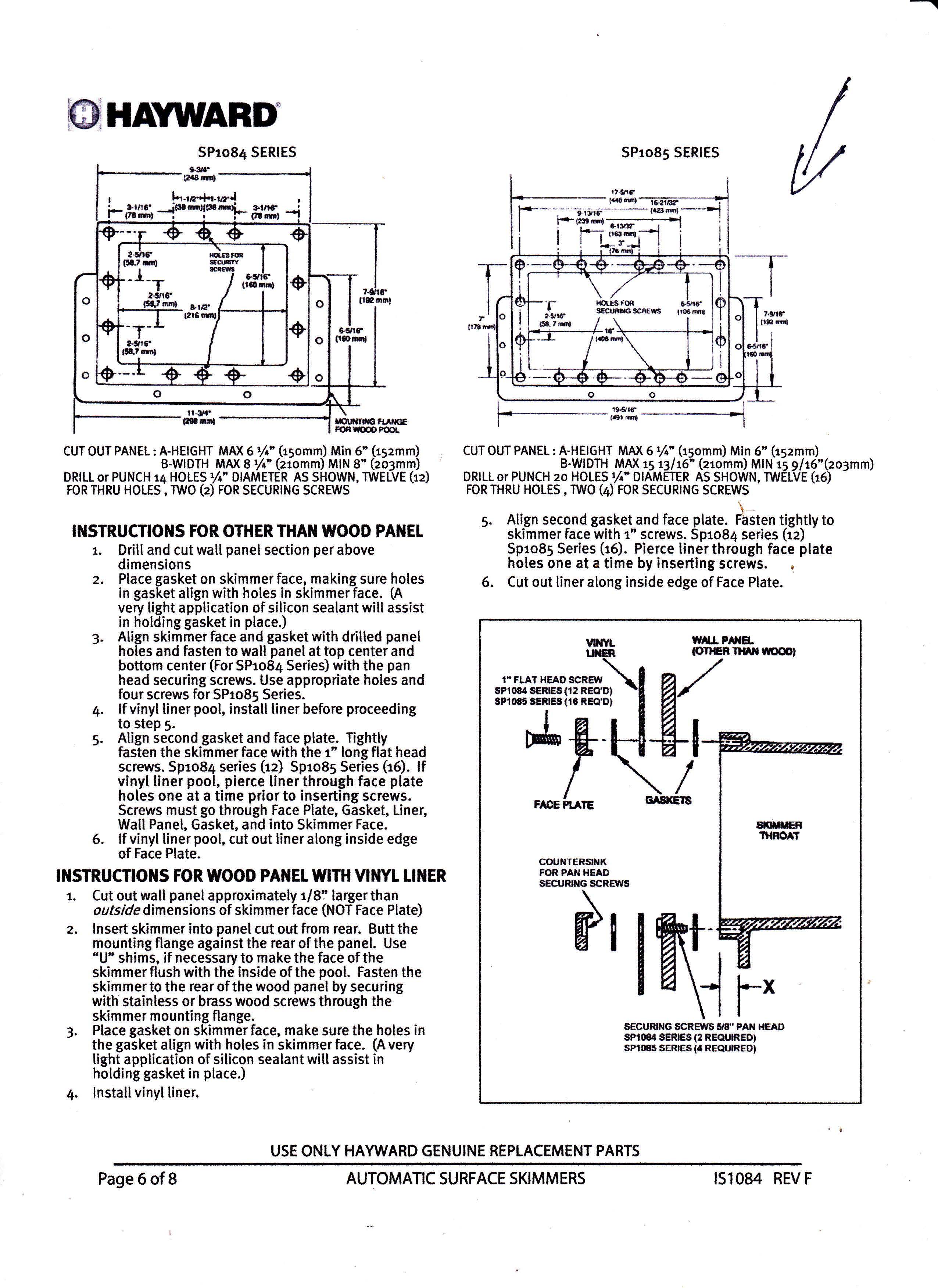 Hayward Wide Track Skimmer SP10852