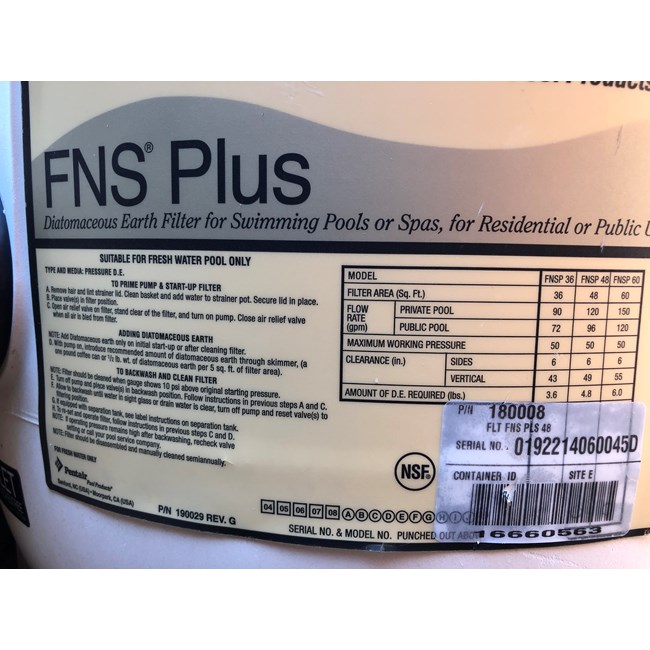 Pentair FNS Plus DE Filter, 48 sq ft - EC-180008