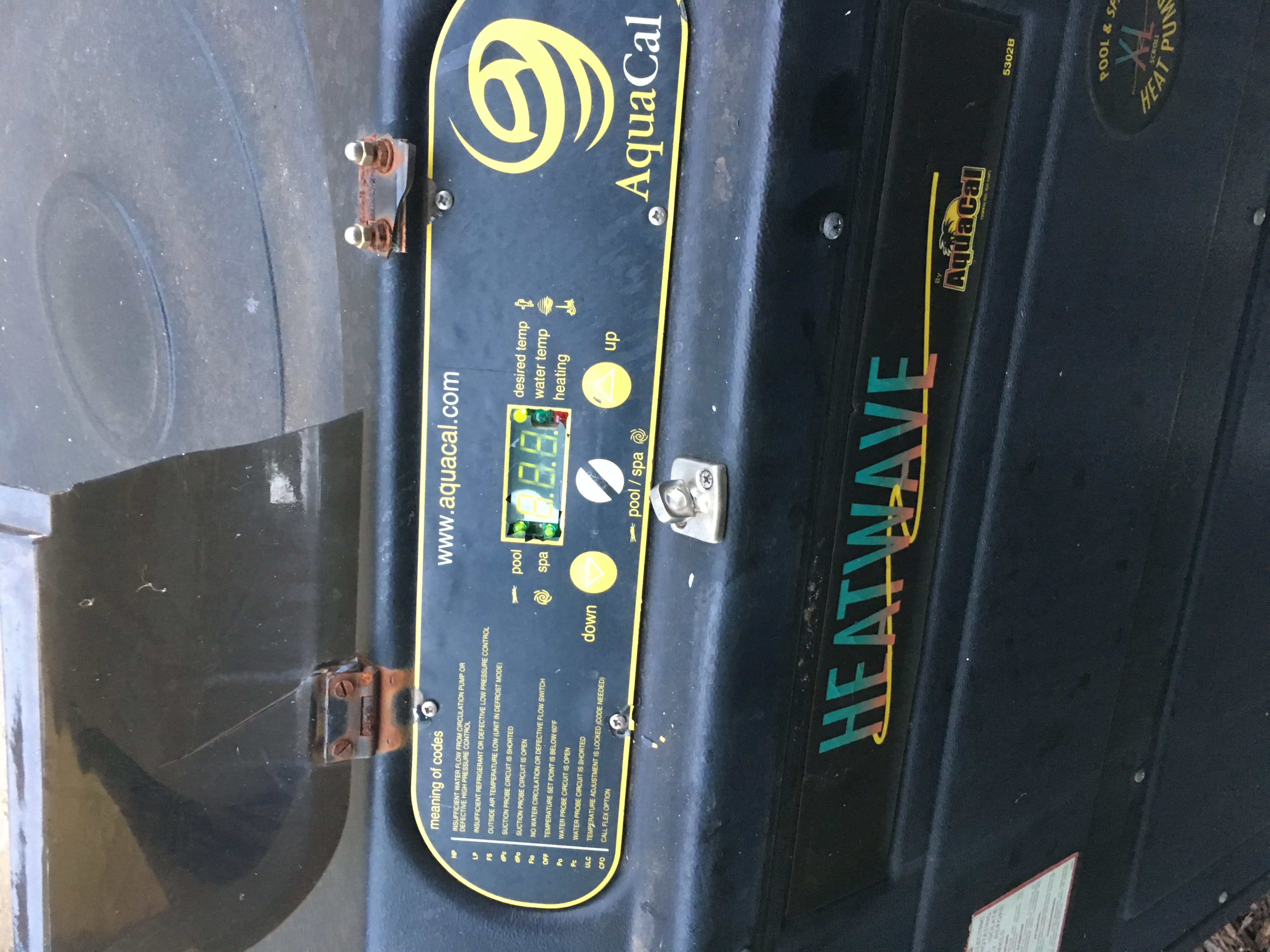 AquaCal CONTROL PANEL ASSEMBLY 100/120 "H" REVISION 4 BUTTON ECS0276