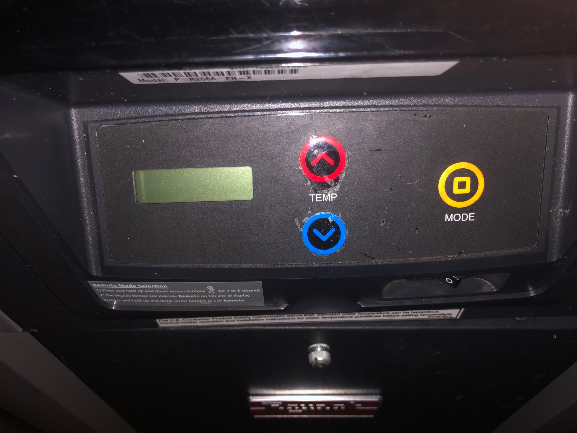 Raypak Control Bezel w/ Switch Decal 009491F