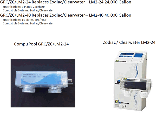 ZODIAC CLEARWATER LM2-20 CLEARWATER  GENERIC CHLORINATOR CELL 5 YR Warranty 