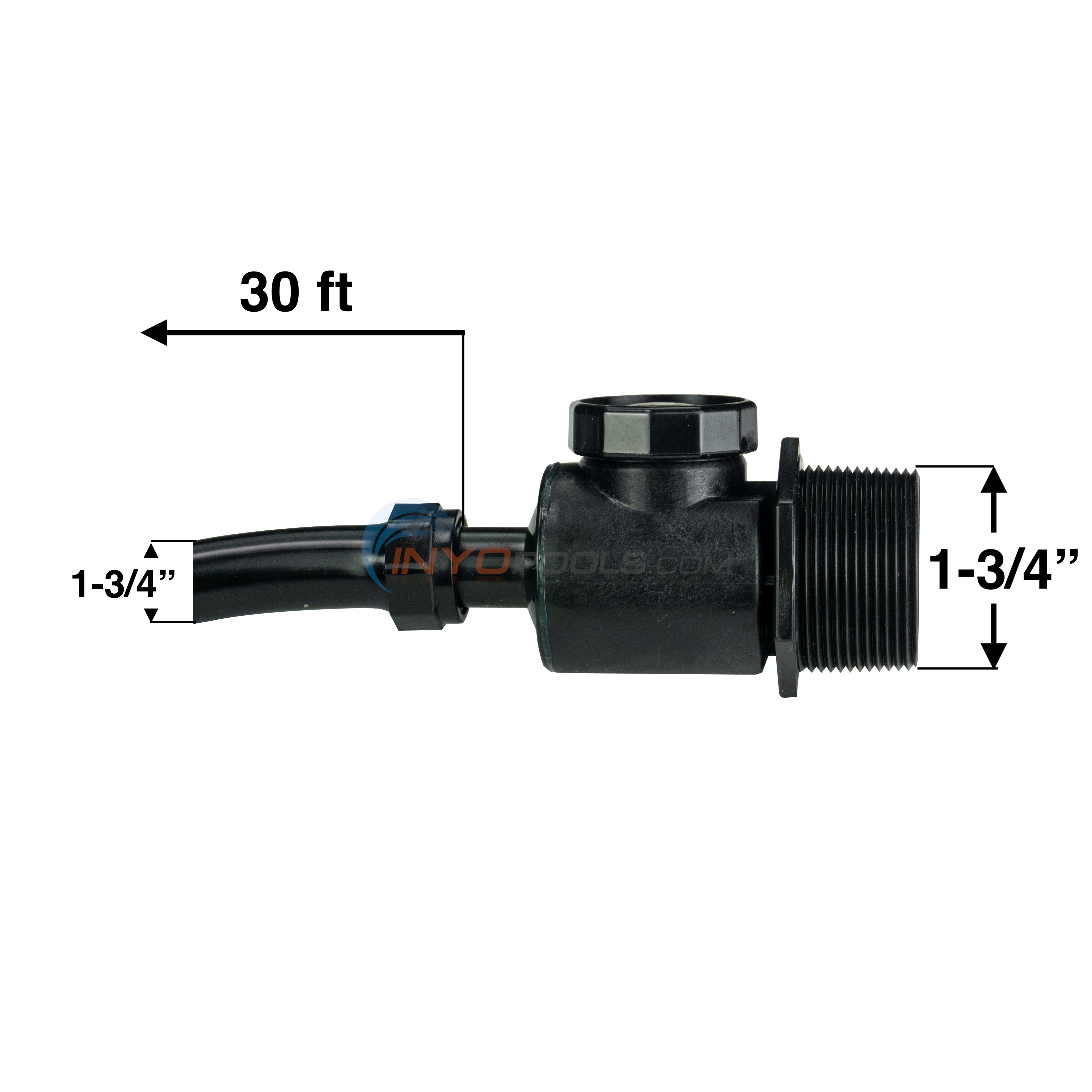 CMP Black Feed Hose Assembly Complete for Polaris Pool Cleaners - G6 - Thumbnail 2