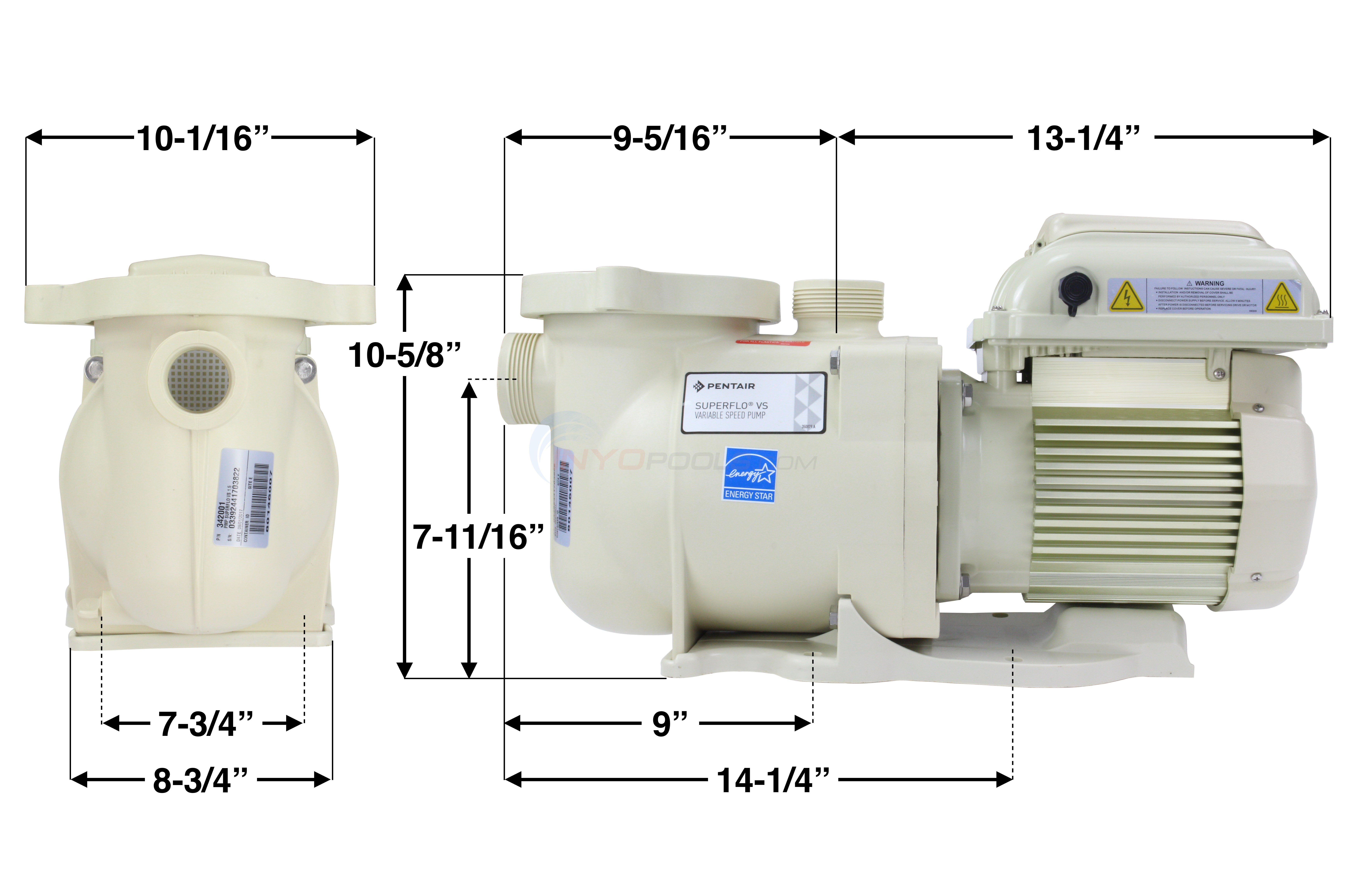 Pentair 1.5 HP SuperFlo VS Pump, Inground Pool, Variable Speed 115230