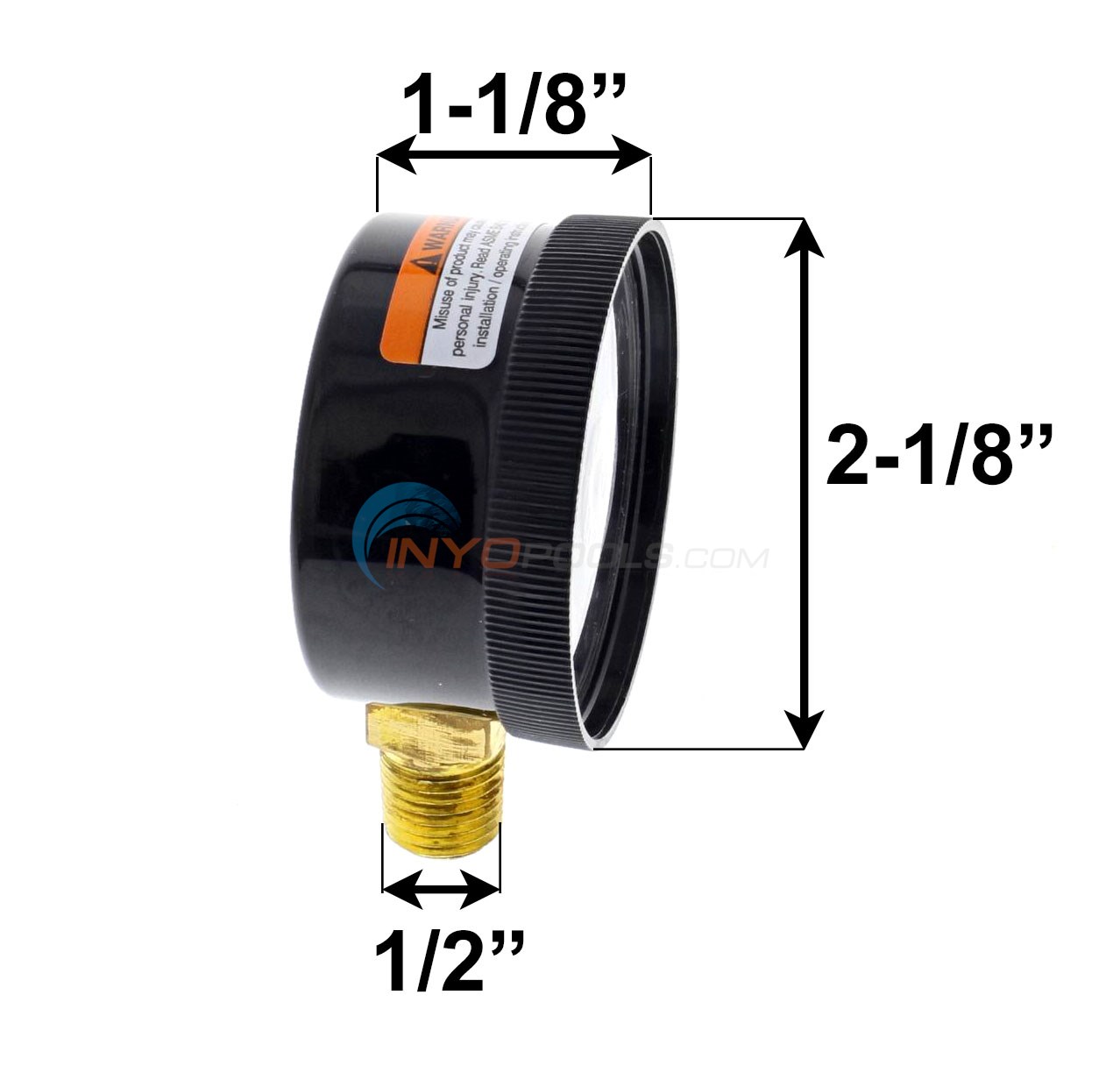 Pressure Gauge, Jandy Zodiac, Bottom Mount, 060PSI, 1/4"MPT R0556900