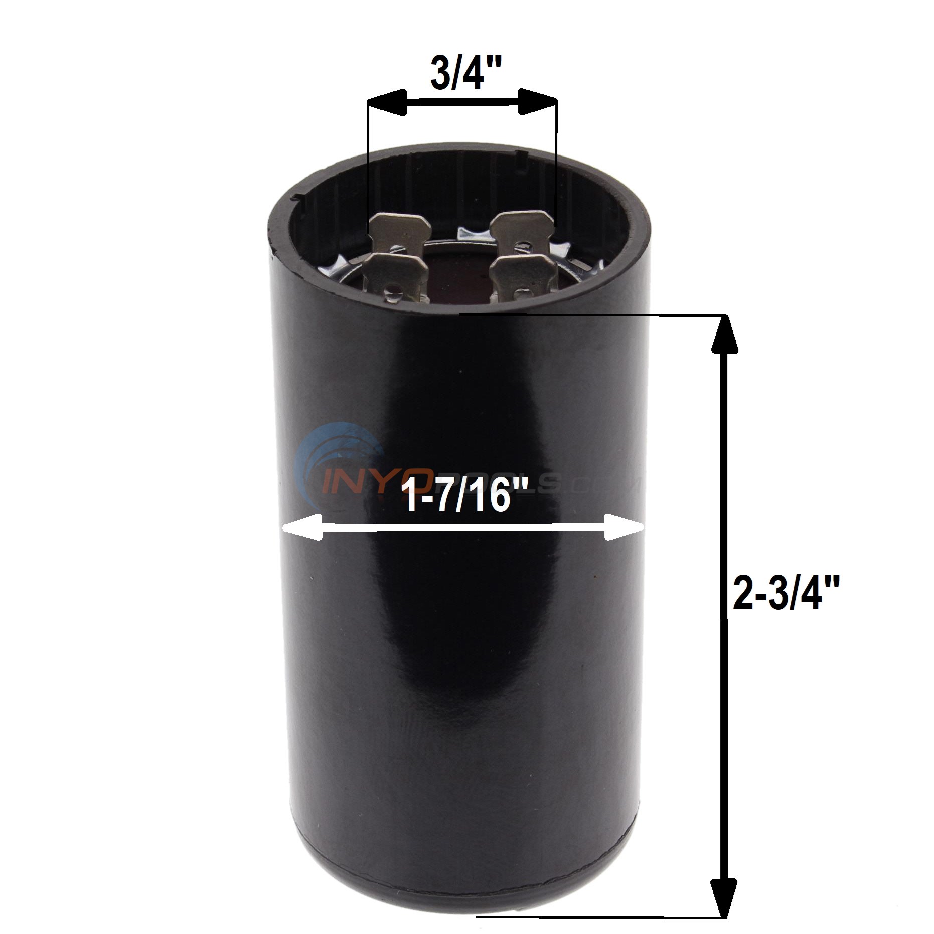 US Seal Start Capacitor, 124-149 MFD, 1-7/16