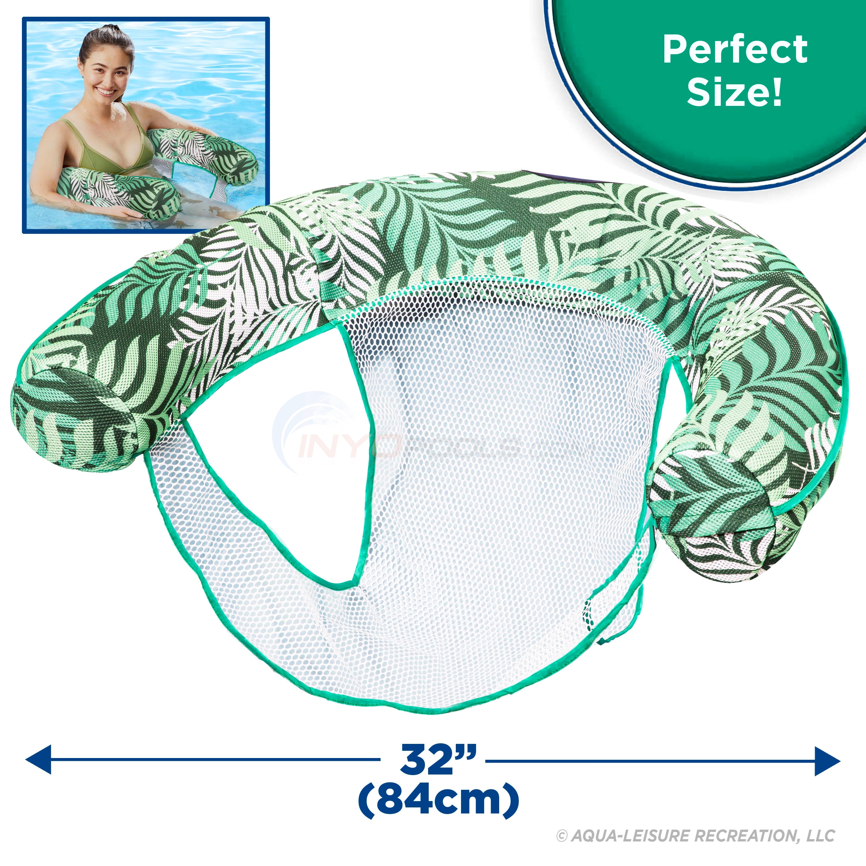 Aqua Leisure Aqua Inflatable Noodle Chair Teal Fern - INYOPools.com