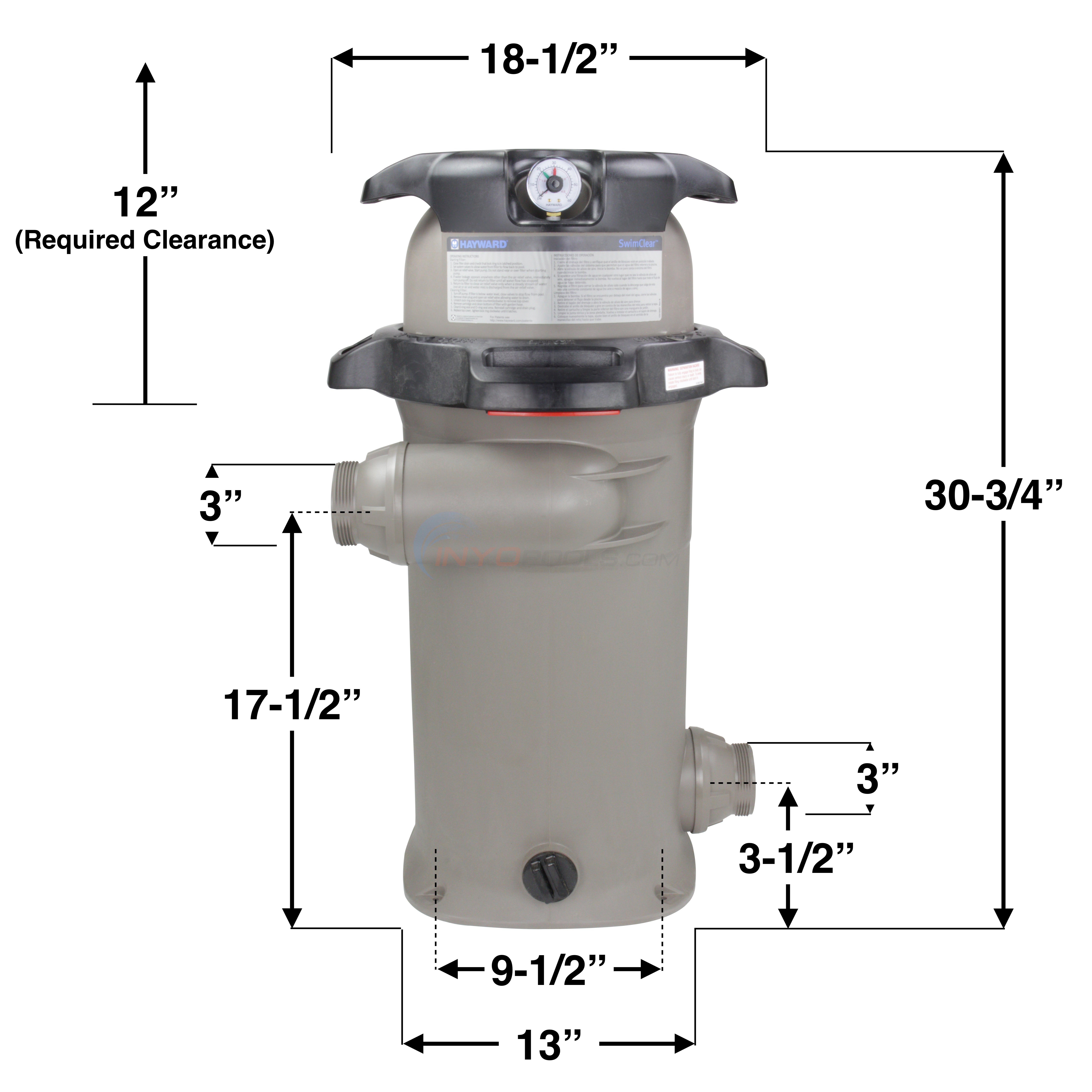 Hayward SwimClear C100S Single Element Filter