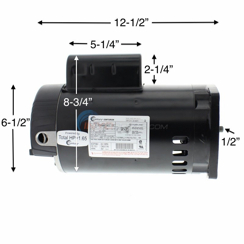 Century (A.O. Smith) 1.0 HP Full Rate EE Motor, Square