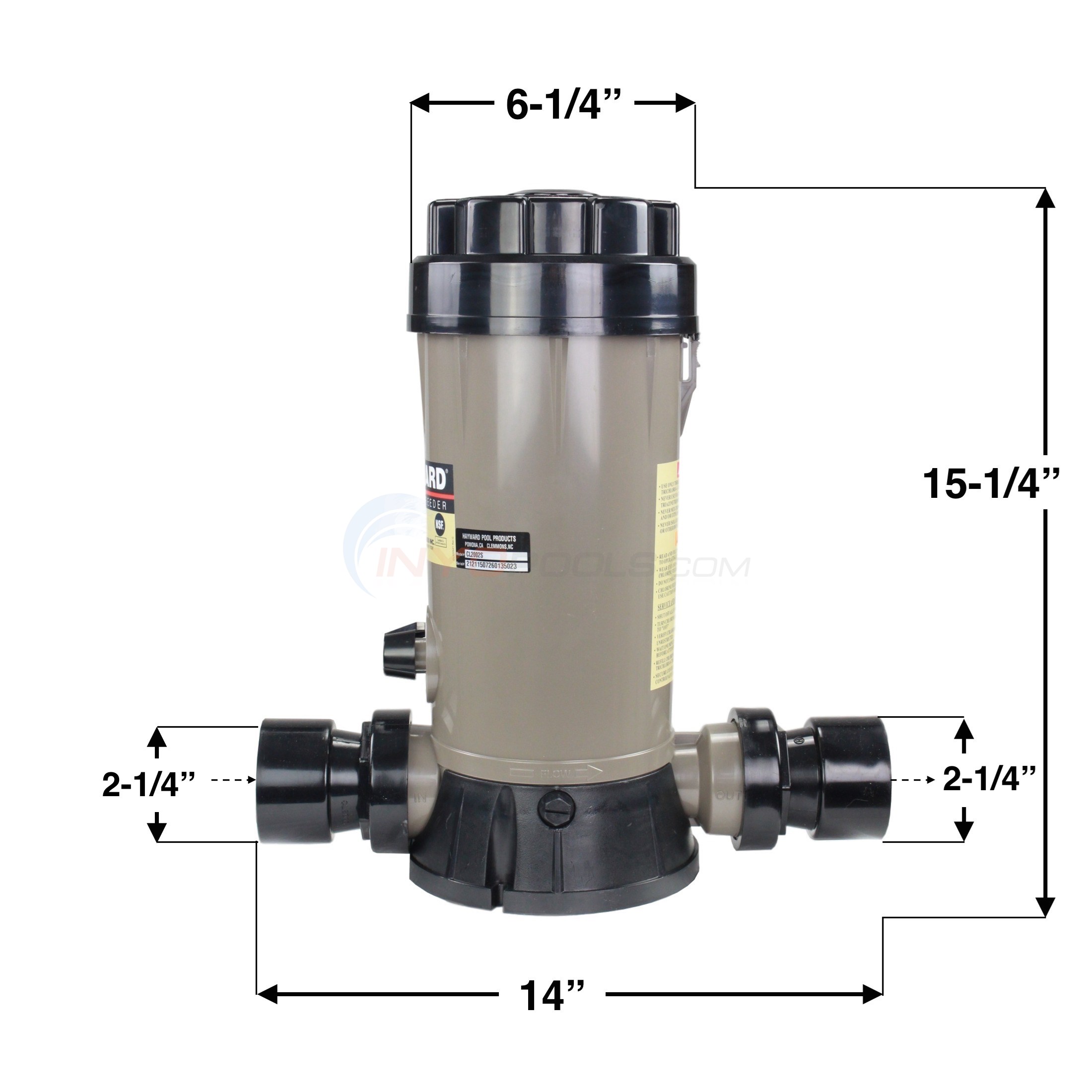 Hayward CL2002S InLine Automatic Chlorinator, 9 Lbs. Capacity