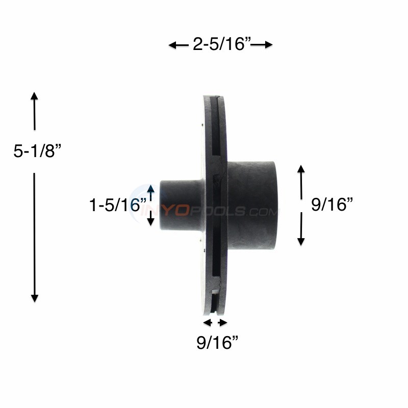 Impeller for Pentair Challenger 1/2HP Full Rate, 3/4HP Up Rate CHII ...
