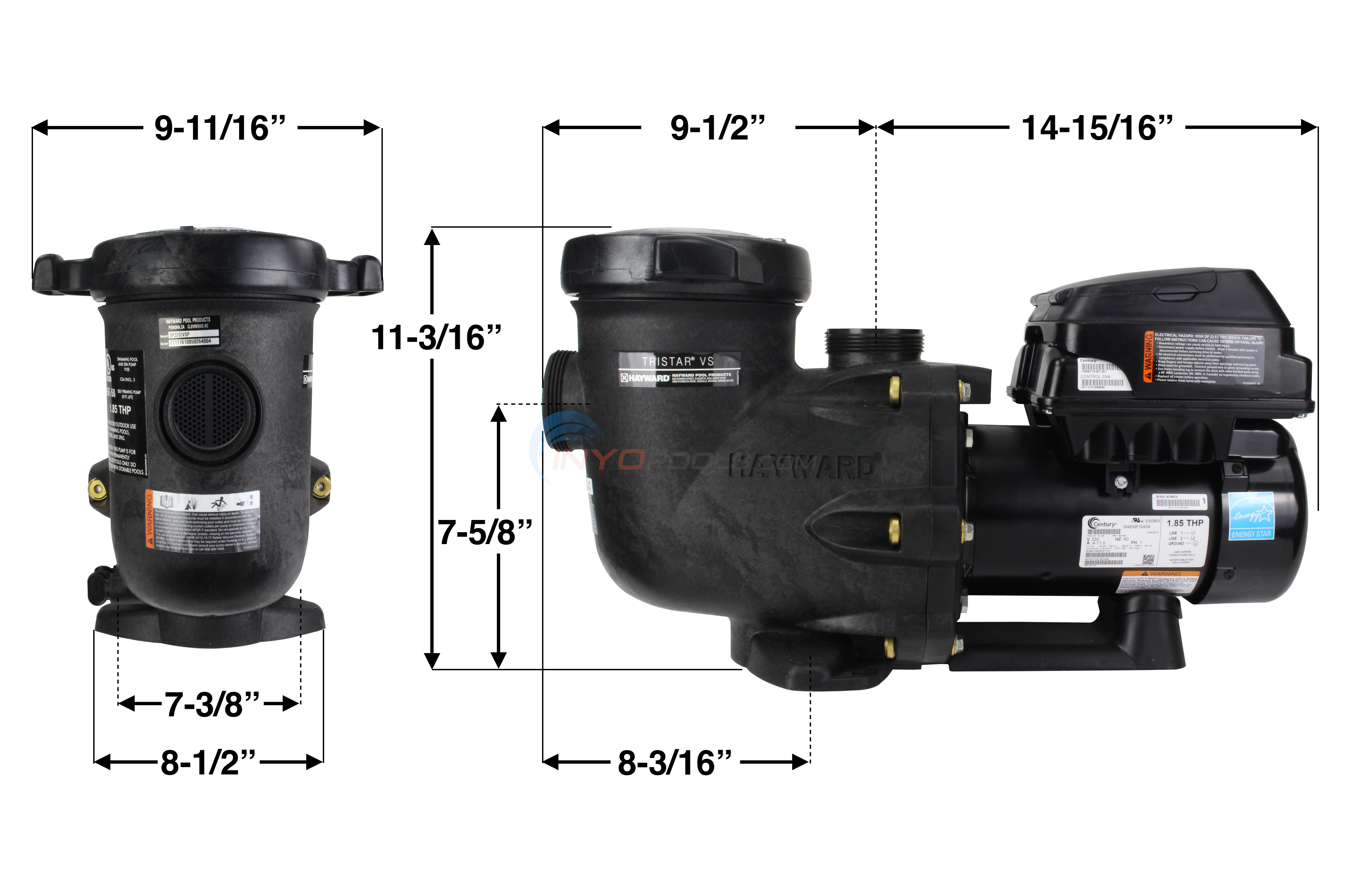 Hayward 1.85 HP Tristar VS Pump, Inground Pool, Energy Efficient