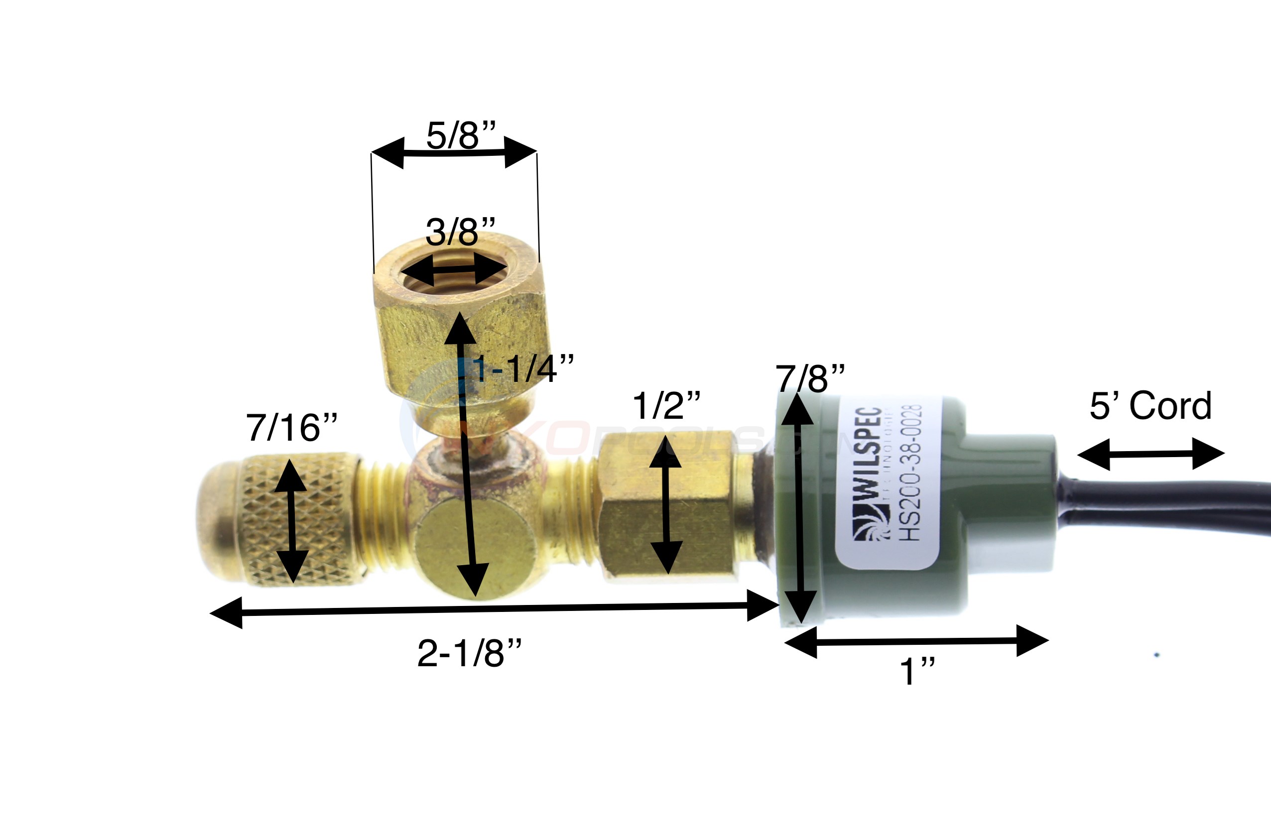 AquaCal HIGH PRESSURE SWITCH 2 WIRE 400CO275CI (R22)