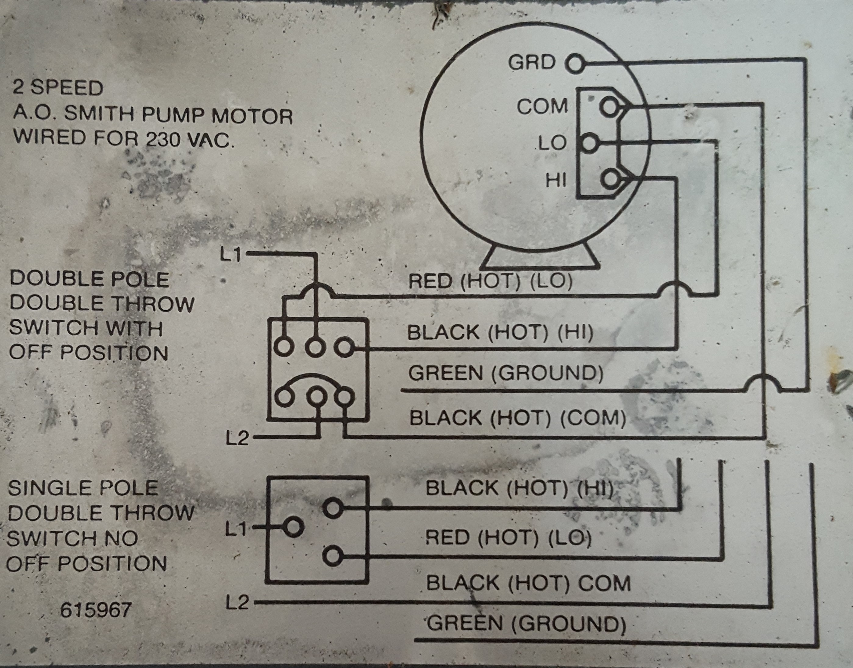 Hayward Dual Speed Max Flo wiring question