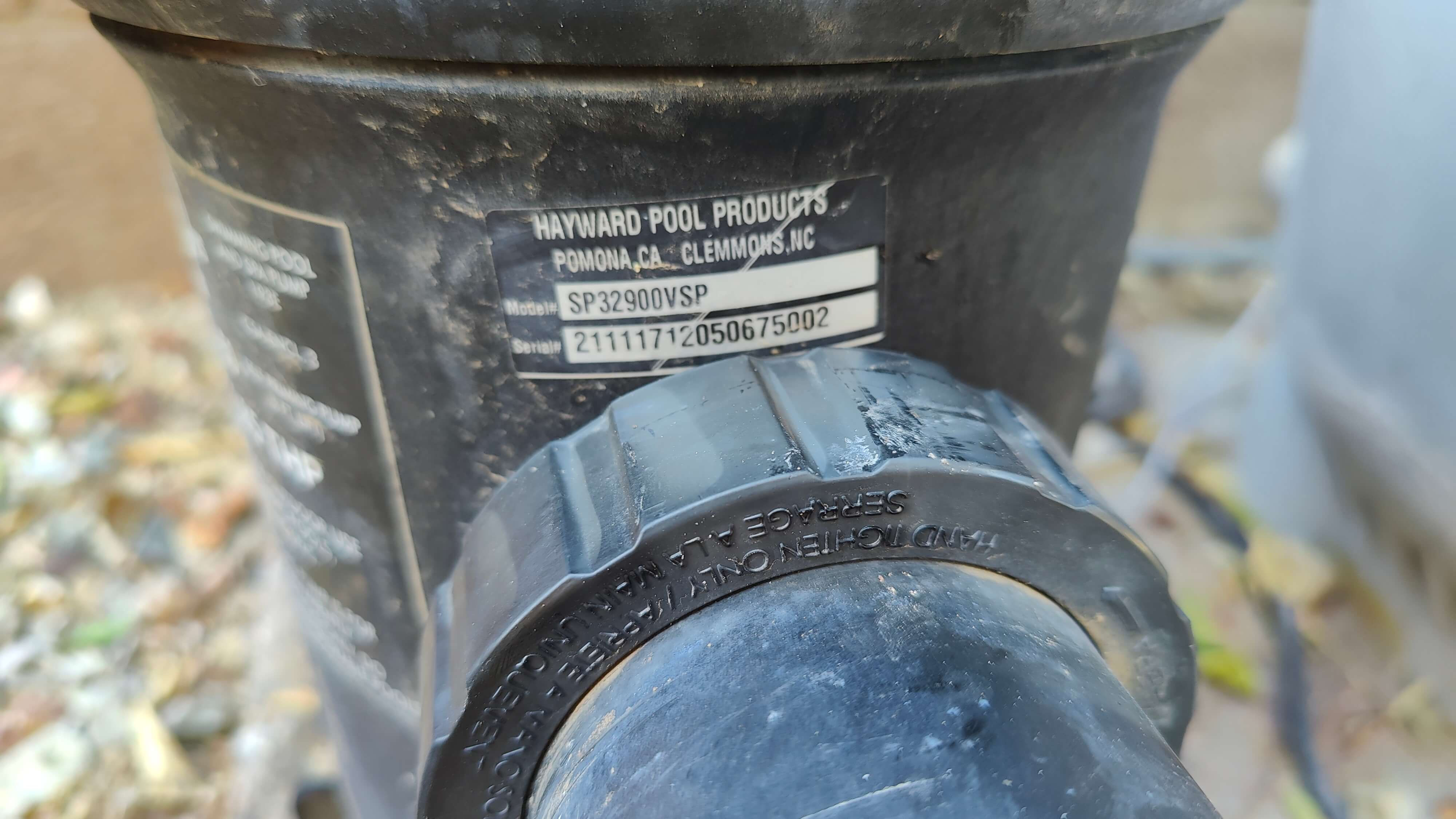 second label on pump housing