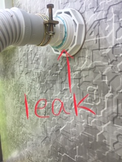 Leak where hose connects to return jet on exterior pool wall