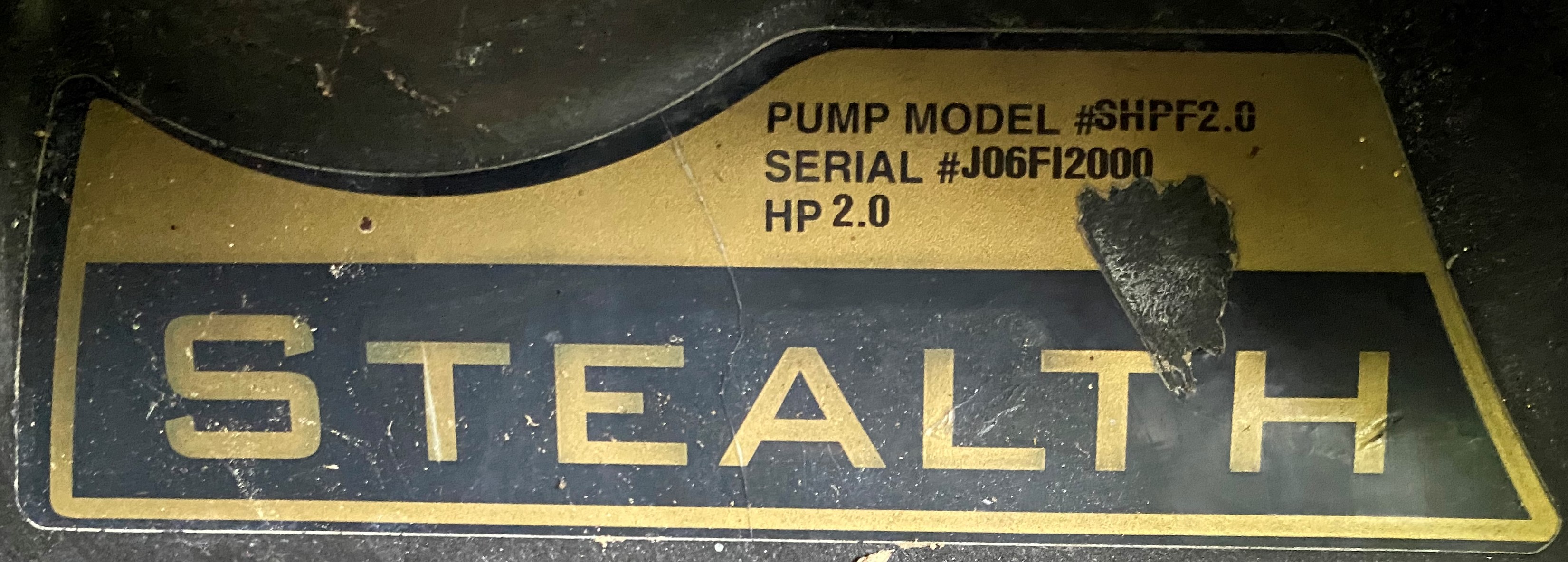 Pump Nameplate (Jandy SHPF2.0)