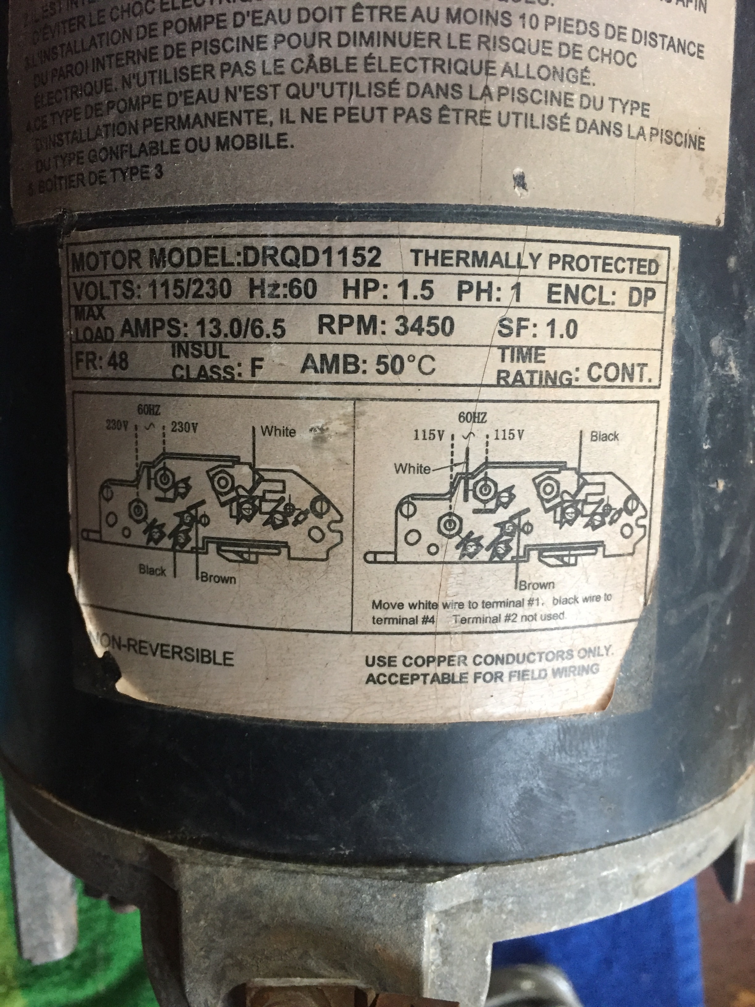 Hayward pump motor replacement