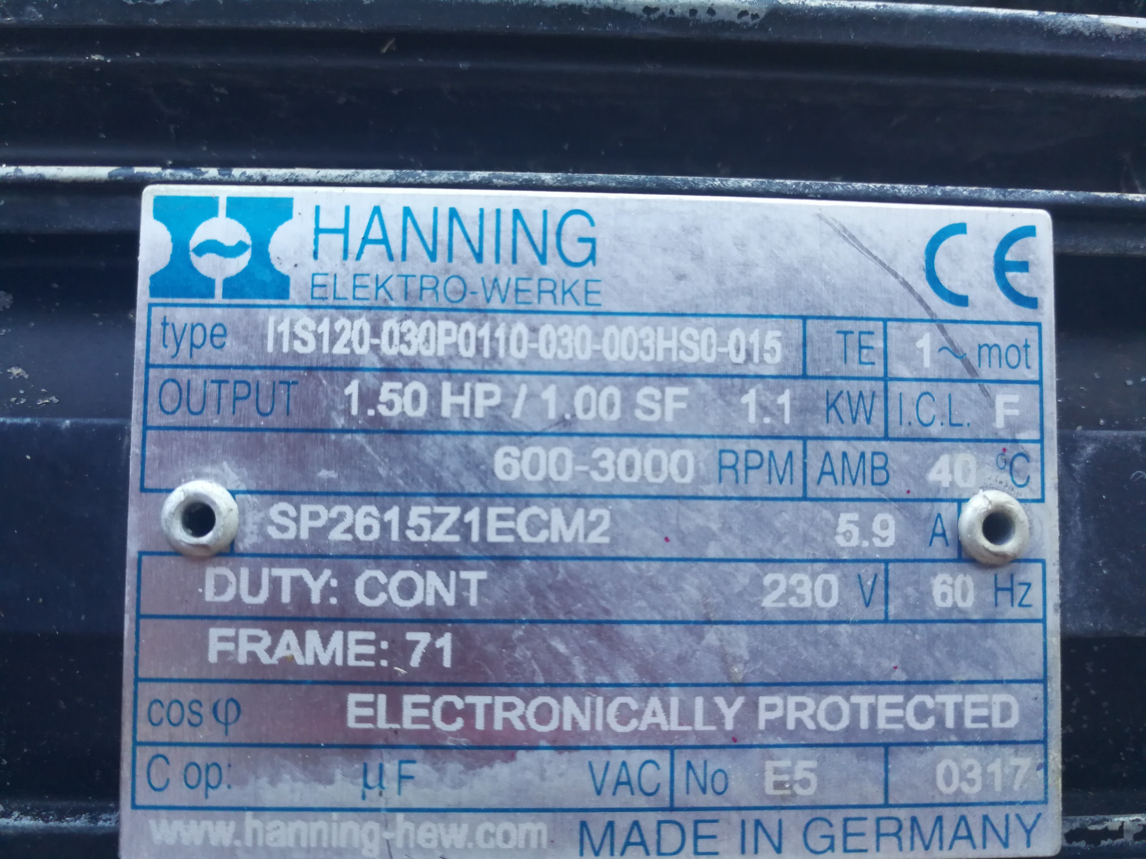 label from pump motor