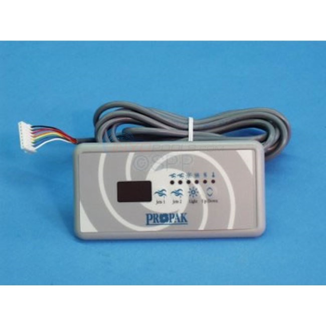 Spa Side, 5"x 2.5" Keypad,10ft cable,8 pin in-line plug - 0202-007049