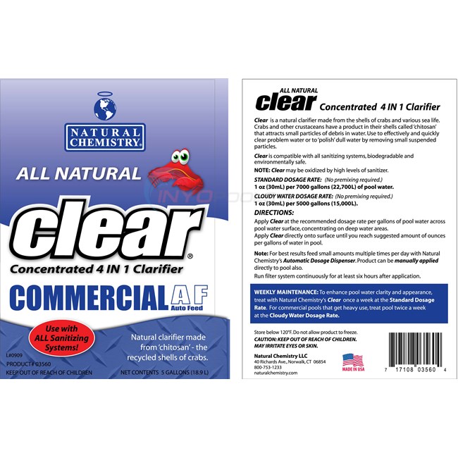 Natural Chemistry CLEAR 4 IN 1 NATURAL CLARIFIER 5 Gal - 03560