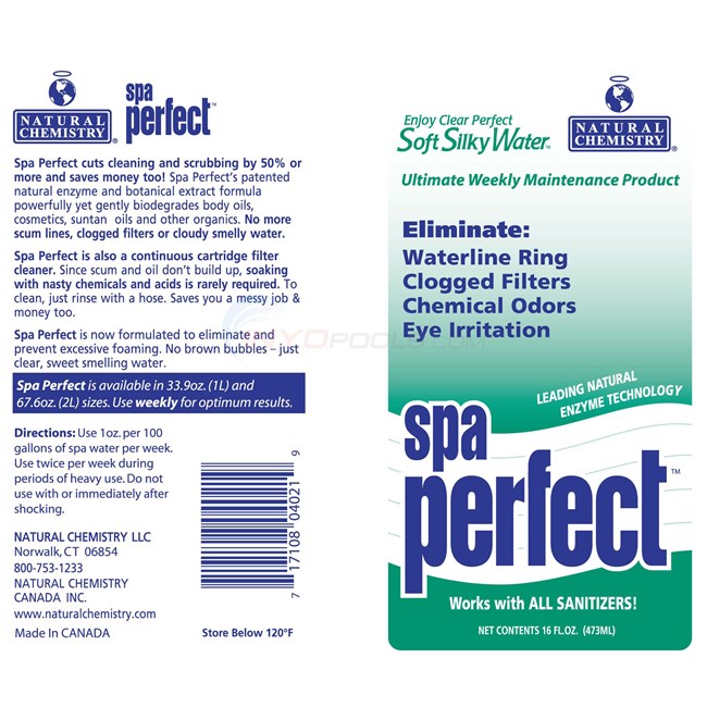 Natural Chemistry SPA PERFECT 16 Oz - 04021