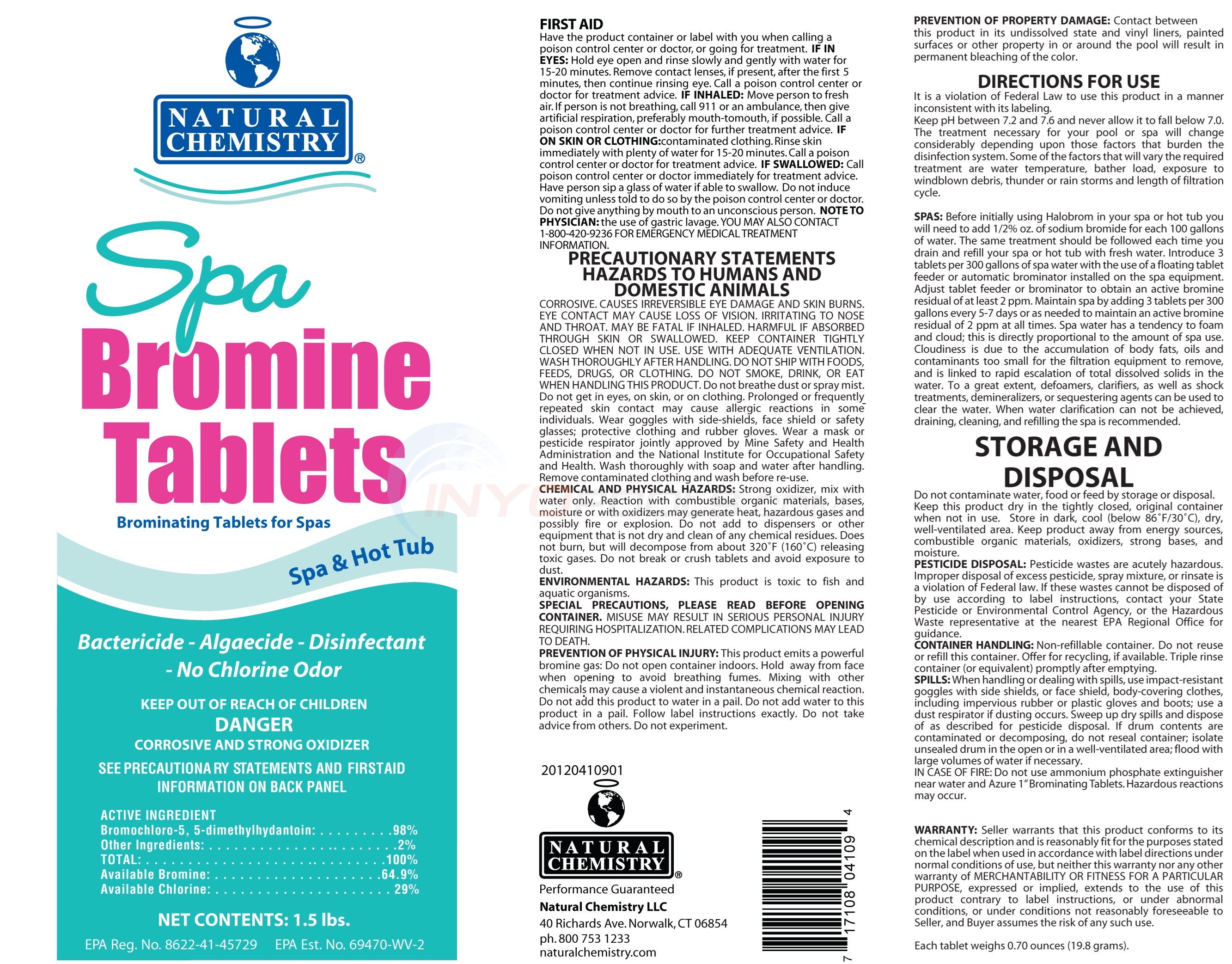 Natural Chemistry BROMINE TABS 1.5 lbs Replaced by 14229