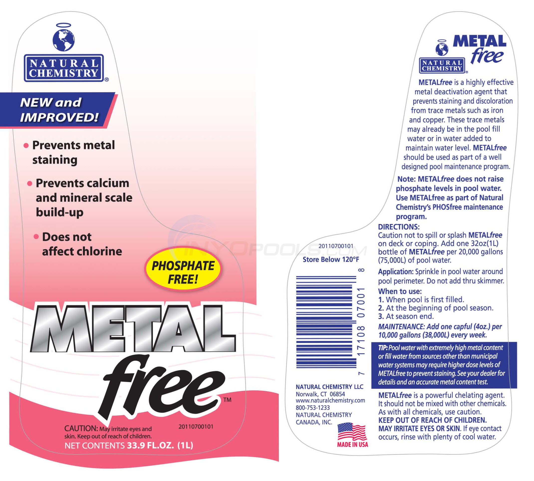 Natural Chemistry Metal Free 1 Liter - 07001