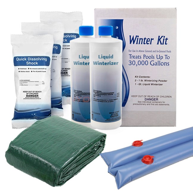 PureLine Winter Pool Cover Kit for 20' x 44' Rect Inground Pool - 15 Year - IGWINKIT204415