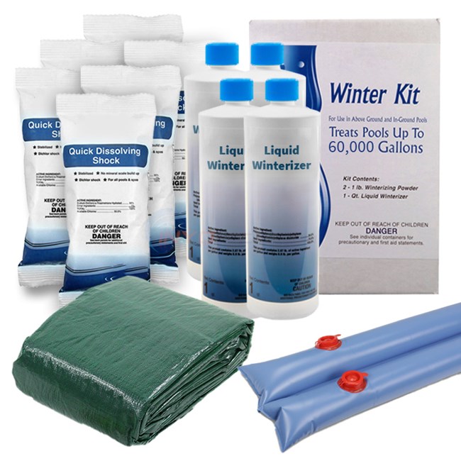 PureLine Winter Pool Cover Kit for 30' x 50' Rect Inground Pool - 15 Year - IGWINKIT305015