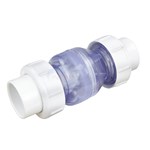 Clear Check Valve with 1/2 lb. Spring and Unions - 1-1/2" - 1700C15