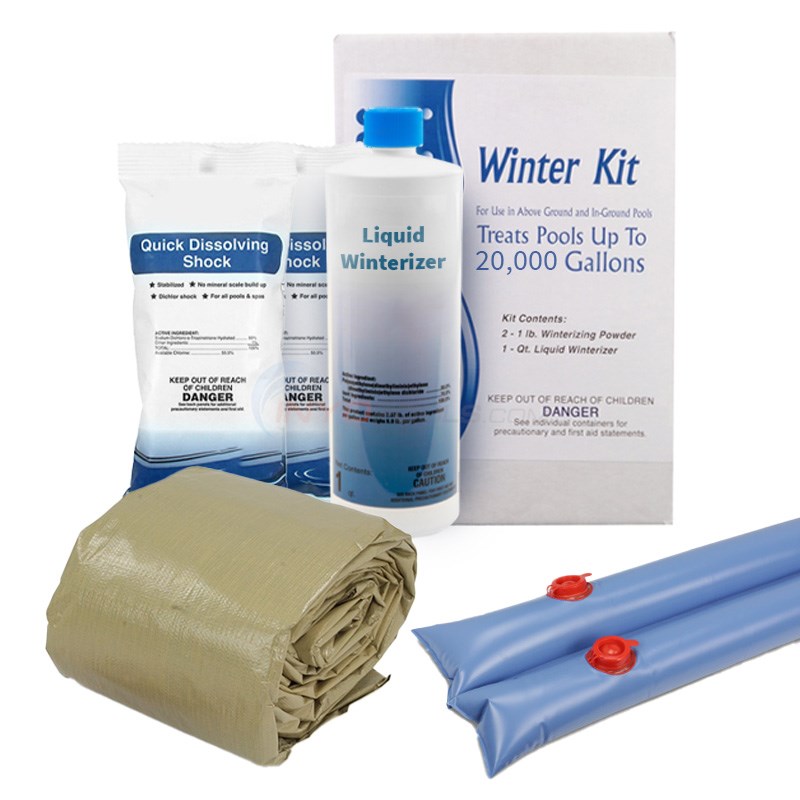 Winter Pool Cover Kit for 14' x 28' Rect Inground Pool - 20 Year