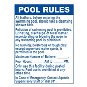 Swimming Pool Sign - Pool Rules