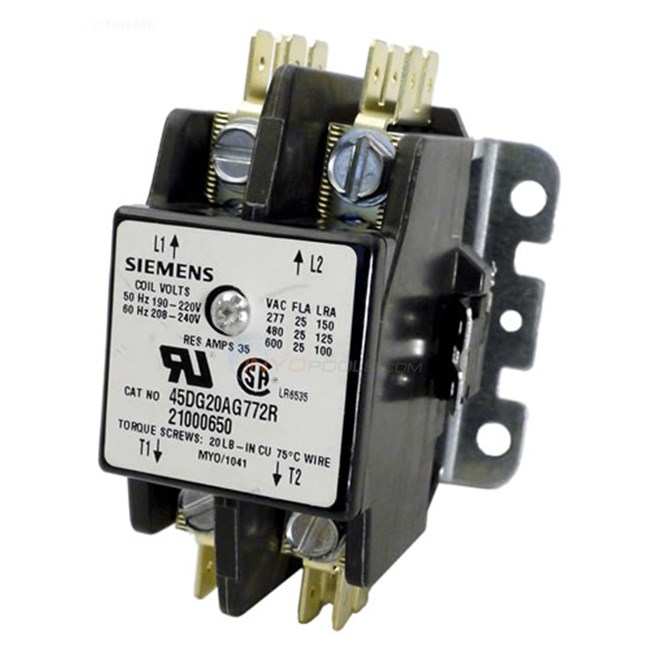 Coates Heater Co. Contactor, Double Pole, 35a, 240v Coil (21000650)
