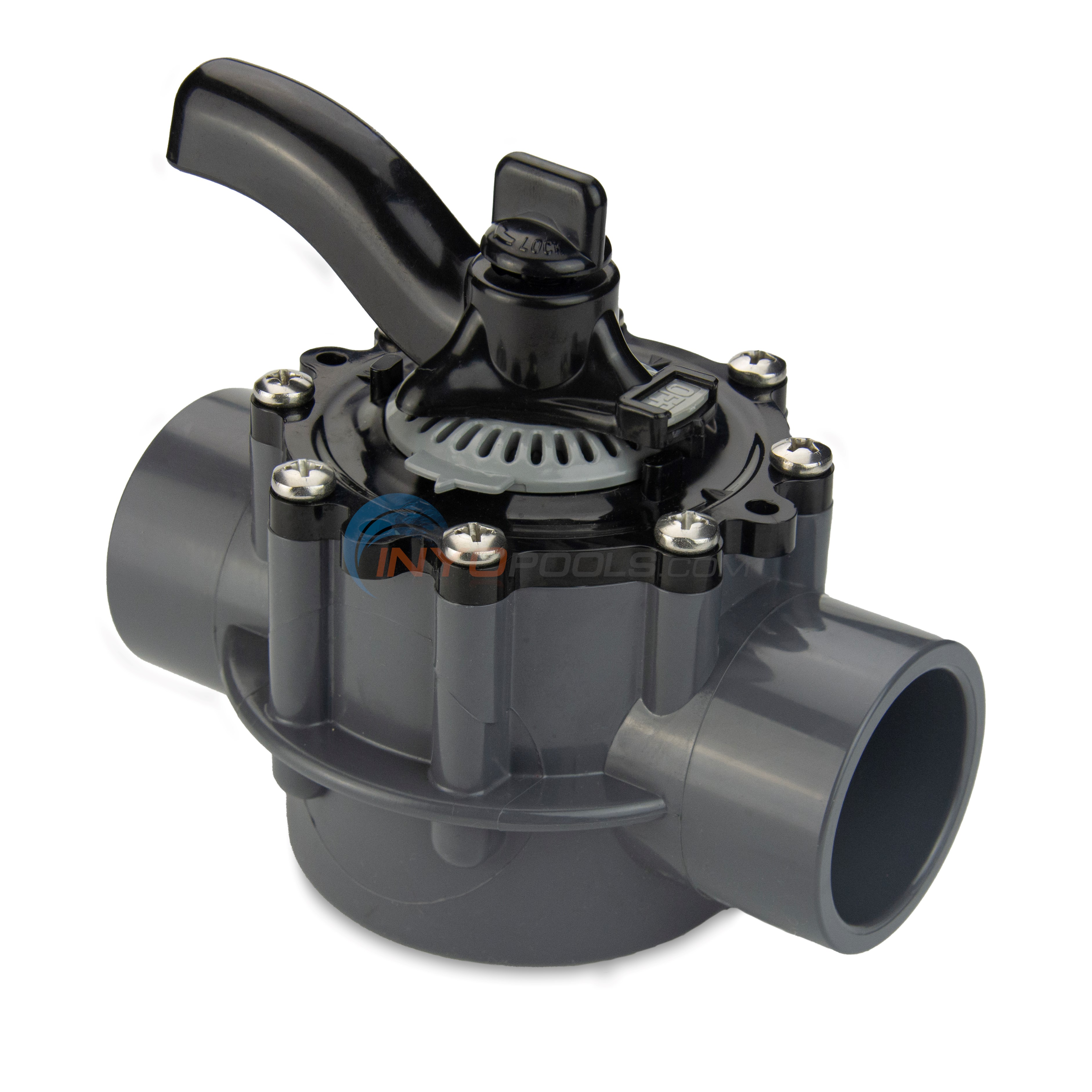 Custom Molded Products CMP 2-Way Diverter Valve, 2" Inner, 2.5" Outer, Gray PVC, Generic PSV2S2DGR - 25932-201-000