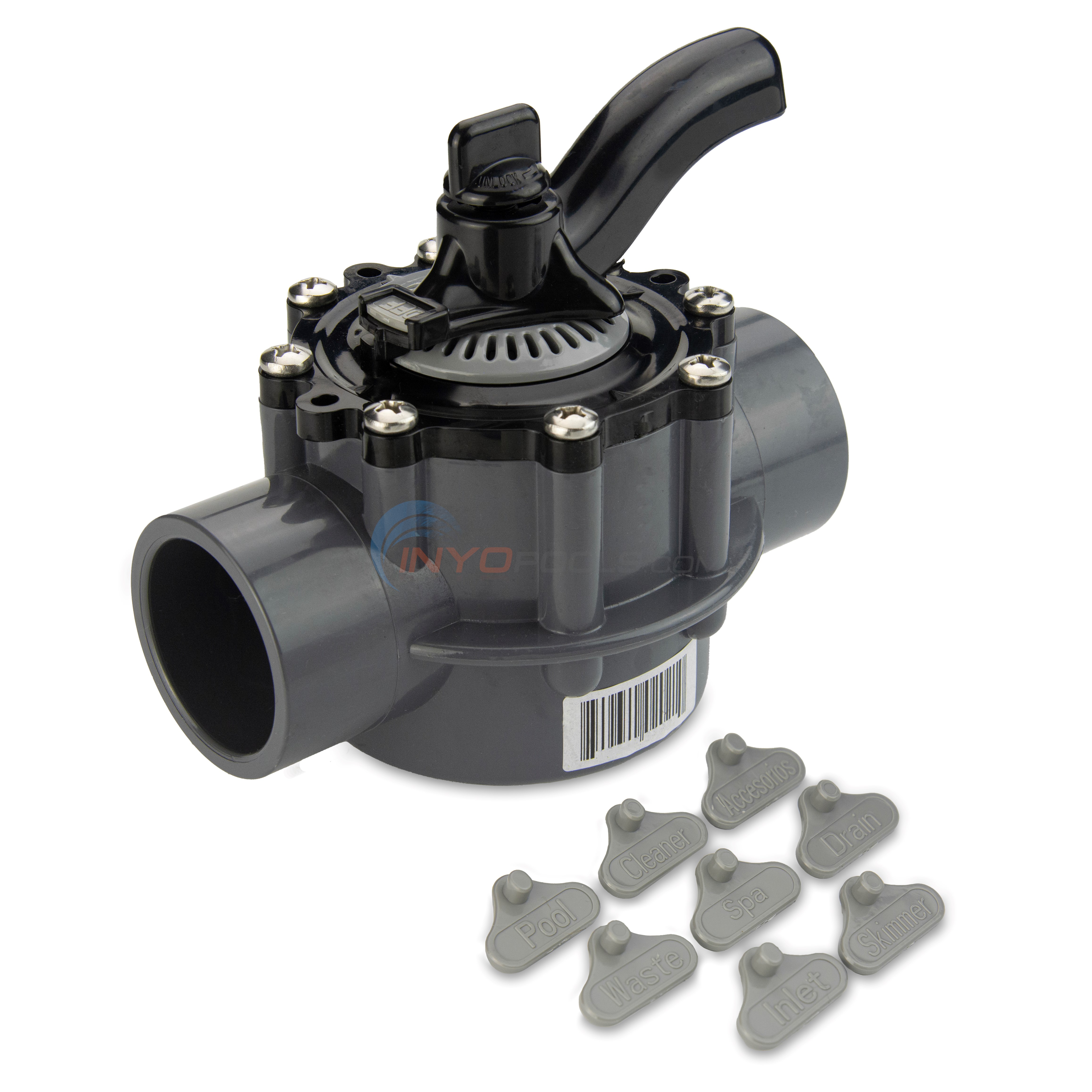 CMP 2-Way Diverter Valve, 2" Inner, 2.5" Outer, Gray PVC, Generic PSV2S2DGR - 25932-201-000