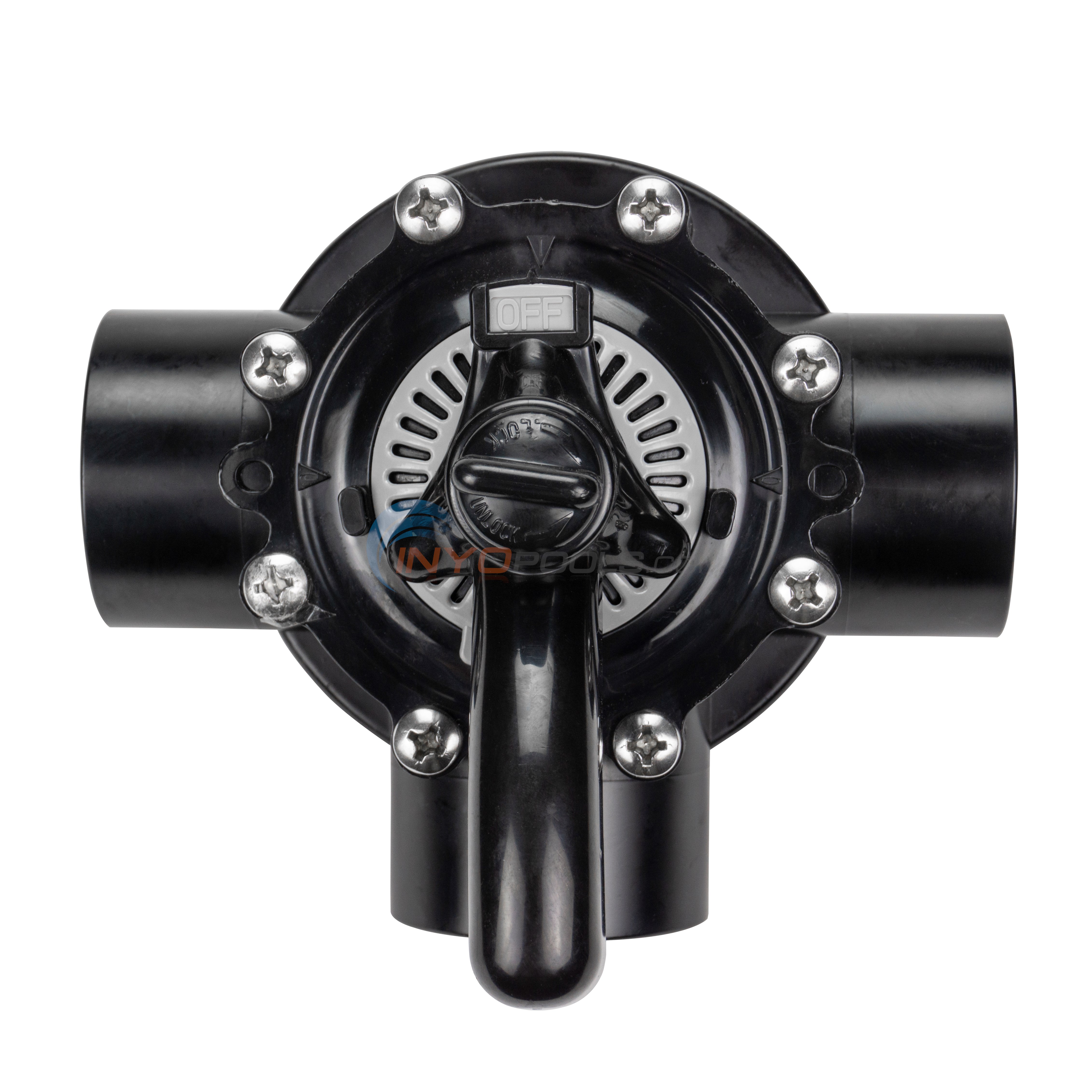Custom Molded Products CMP Pool and Spa 3-Way Diverter Valve, 2" Inside, 2-1/2" Outside, Slip - 25913-204-000