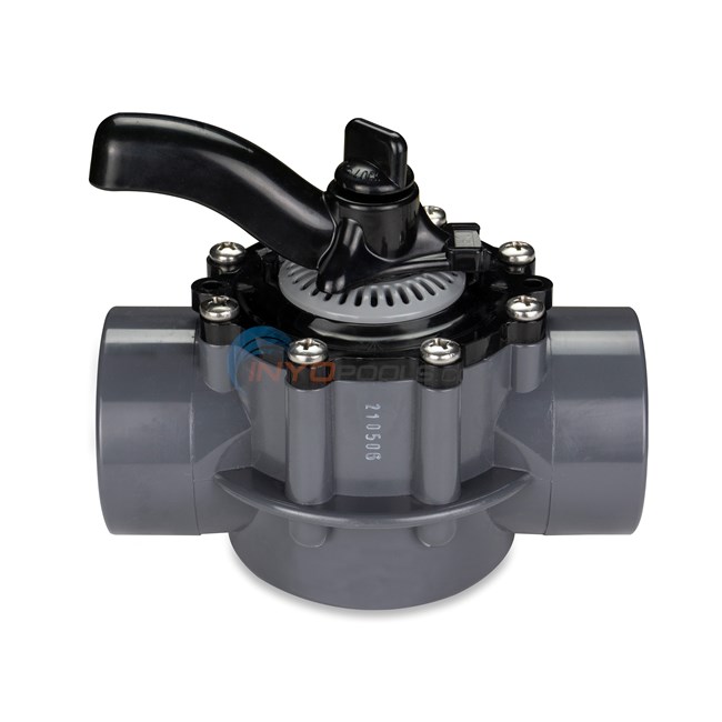 Custom Molded Products CMP Pool and Spa 3-Way Diverter Valve, 2" Inside, 2-1/2" Outside Slip, Gray PVC - 25933-204-000 - 25933-201-000