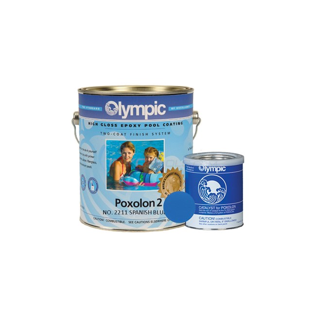 Olympic Paint Olympic Poxolon 1 Gallon Bright Color, Two Coat Epoxy - Spanish Blue - 2211GL