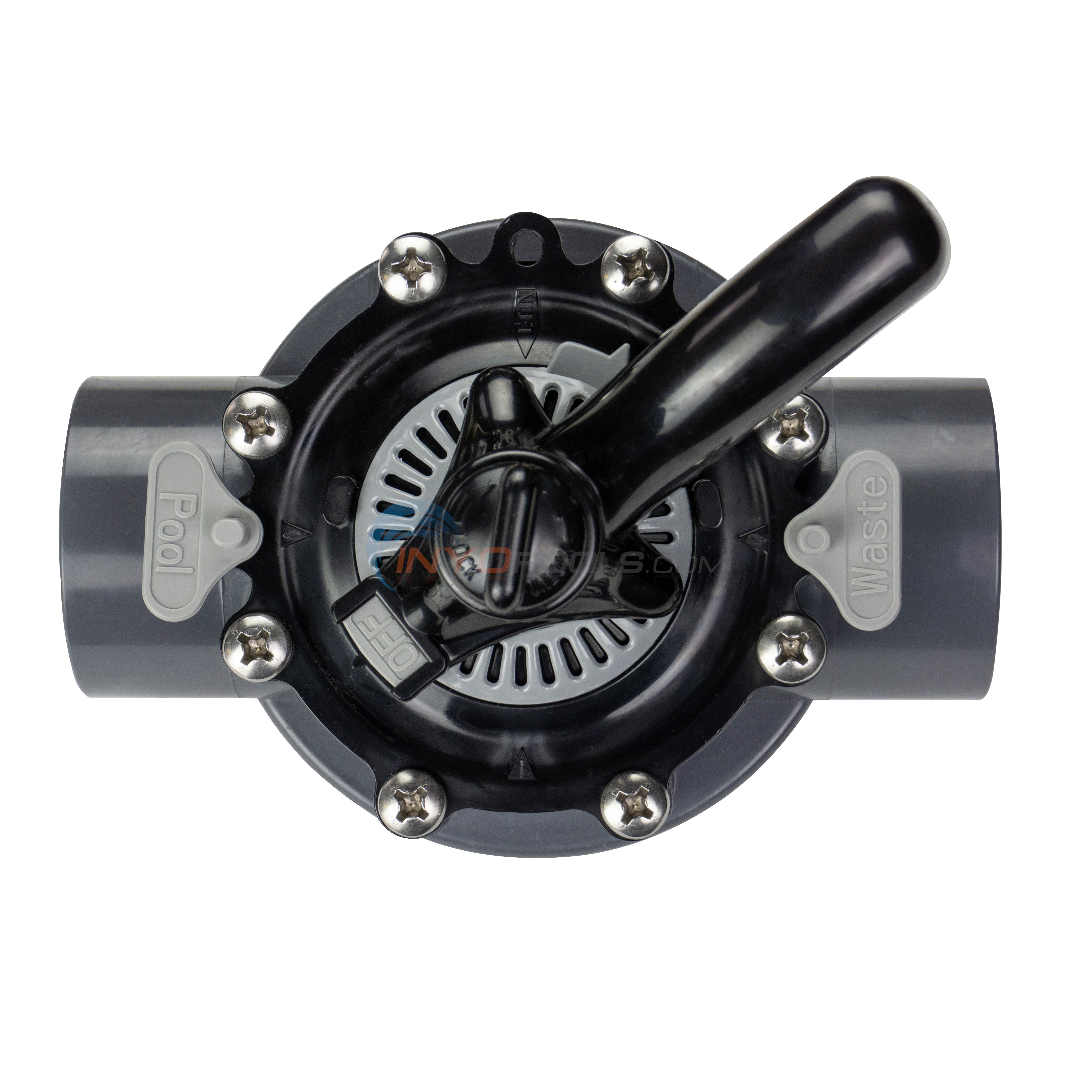 Custom Molded Products CMP Diverter Valve, 1.5" Socket, 2" Spigot, Gray PVC - 2 Way - 25932-151-000