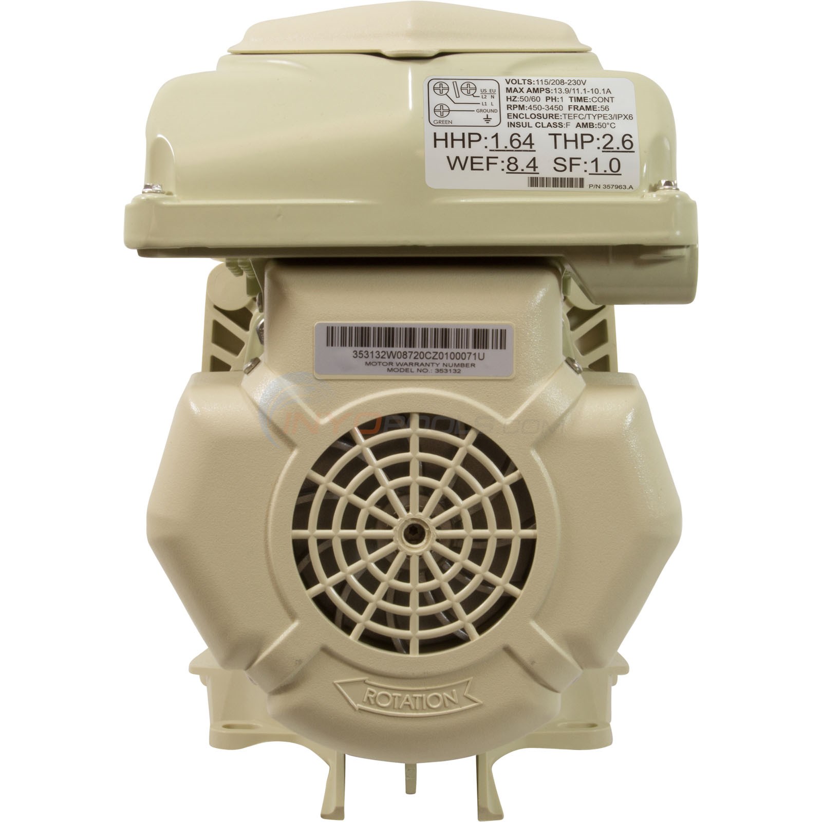 Pentair Whisperflo VST 2.60 THP Inground Pool Pump - Thumbnail 2