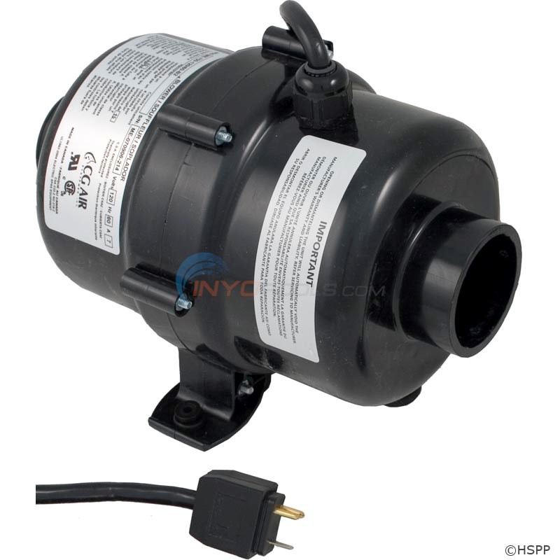 Millenium Spa Blower,750W,120V 3` molded cord, 7.0 Amps