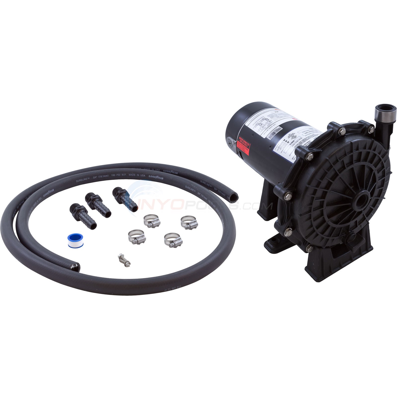 Waterway SuperPro Universal Booster Pump, Complete with Hose Kit, 3/4HP, 115/230V - 3810430-1PDA