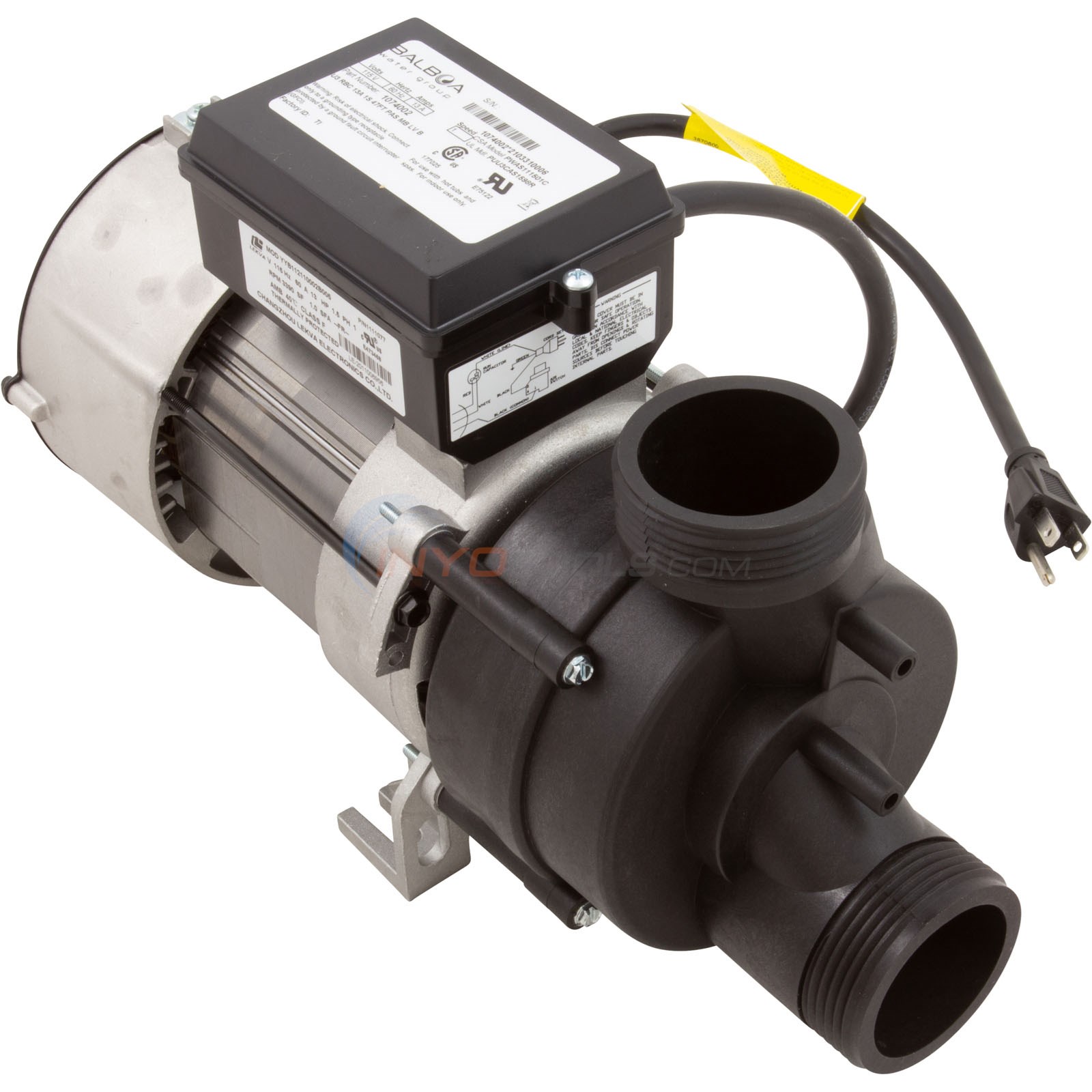 Wow Pump, 1-1/2 Hp 115v 13.5 A W/air Switch & Cord (1034002