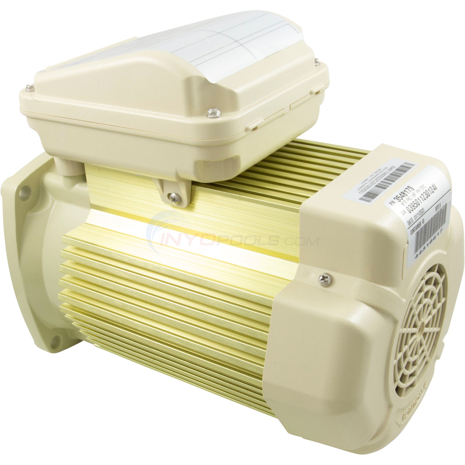 Motor, Pentair WF/WFXF, 3.0hp, 208-230v, 1-Spd, 56Y, SQFL, TEFC ...