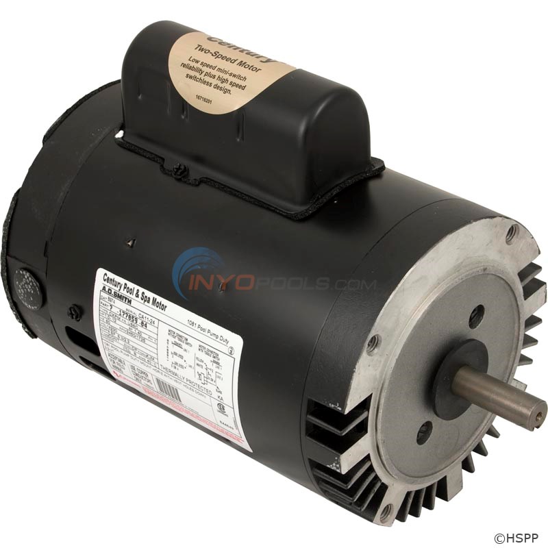 A.O. Smith Century 1.0 HP Round Flange 56C Dual Speed Full Rate Motor - B974