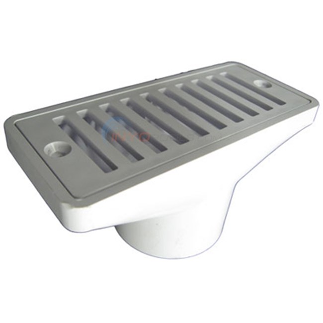 Pentair Pool Gutter Drain with Grate 2.5" x 6", White - 542039
